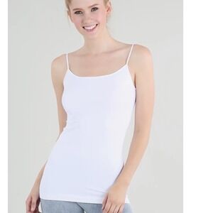 Nikibiki White Camisole Tank Top Spaghetti Strap Stretch One Size OS Made in USA